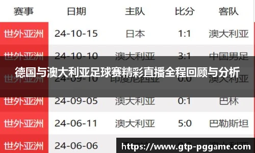 德国与澳大利亚足球赛精彩直播全程回顾与分析